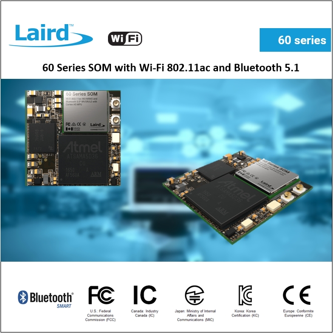 60 Series SOM with WiFi 802.11ac and Bluetooth 5.1