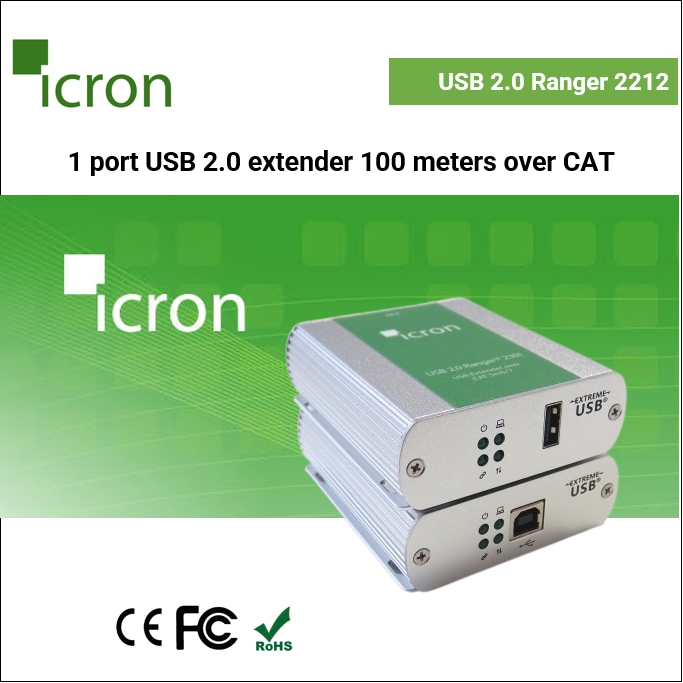 USB 2.0 Ranger 2212 Single-port USB 2.0 extender up to 100 meters over ...